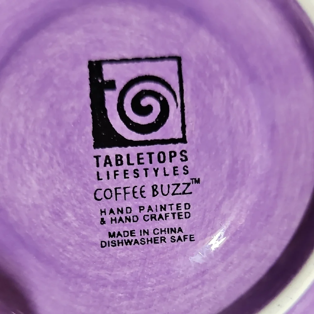 Tabletops Lifestyles - Coffee Buzz - Purple - Tea / Coffee Cup & Saucer Set